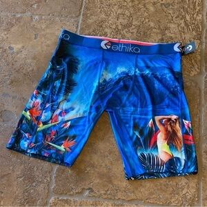 NWT~ETHIKA Men’s Blue Graphic Boxer Underwear Brief Size XL
